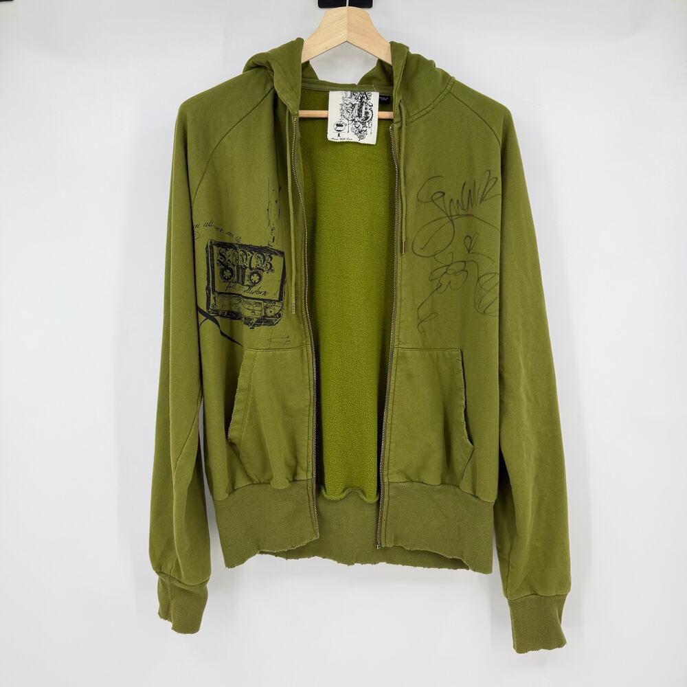 LAMB | Y2K 2005 Green Graphic Hoodie Signed by Gwen Stefani L